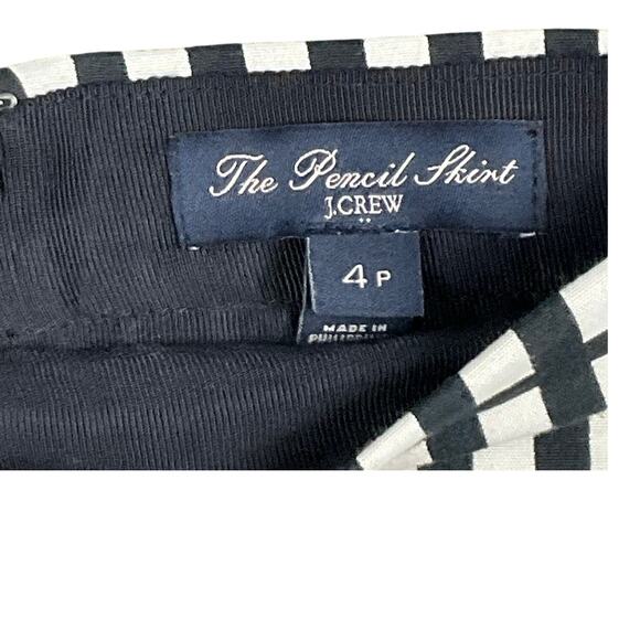 J. CREW The Pencil Skirt Black White Plaid 2 4P Office Professional Prep Capsule - Picture 7 of 8
